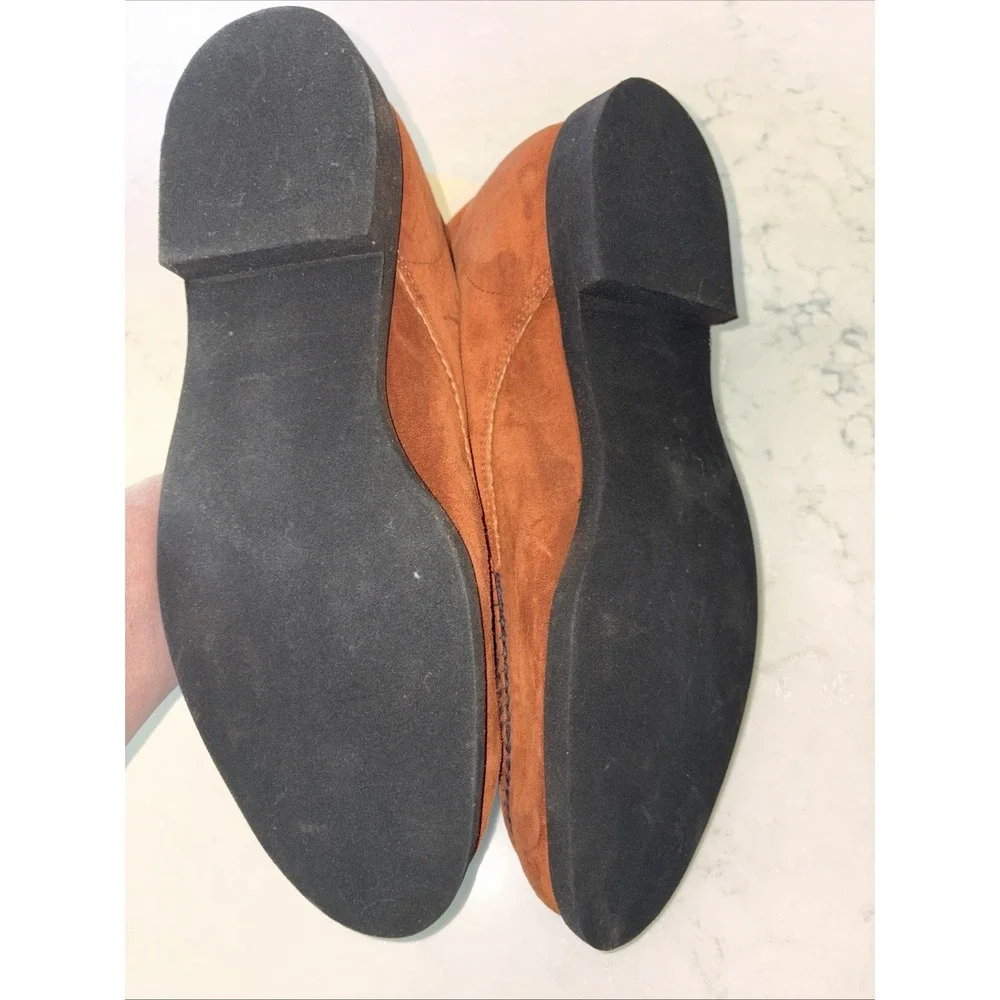 Vtg Hush Puppies Brushed Pigskin Brown Orange Boots Mens 9.5 M USA Steel Shank